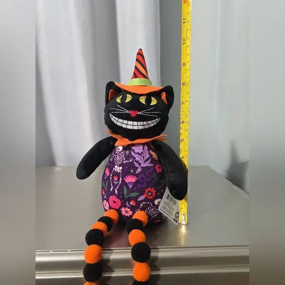 Plush Vintage Grinning Cat Tabletop Decor Multicolor 18